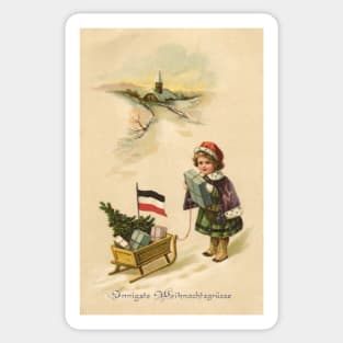 Old German Christmas Card Sticker